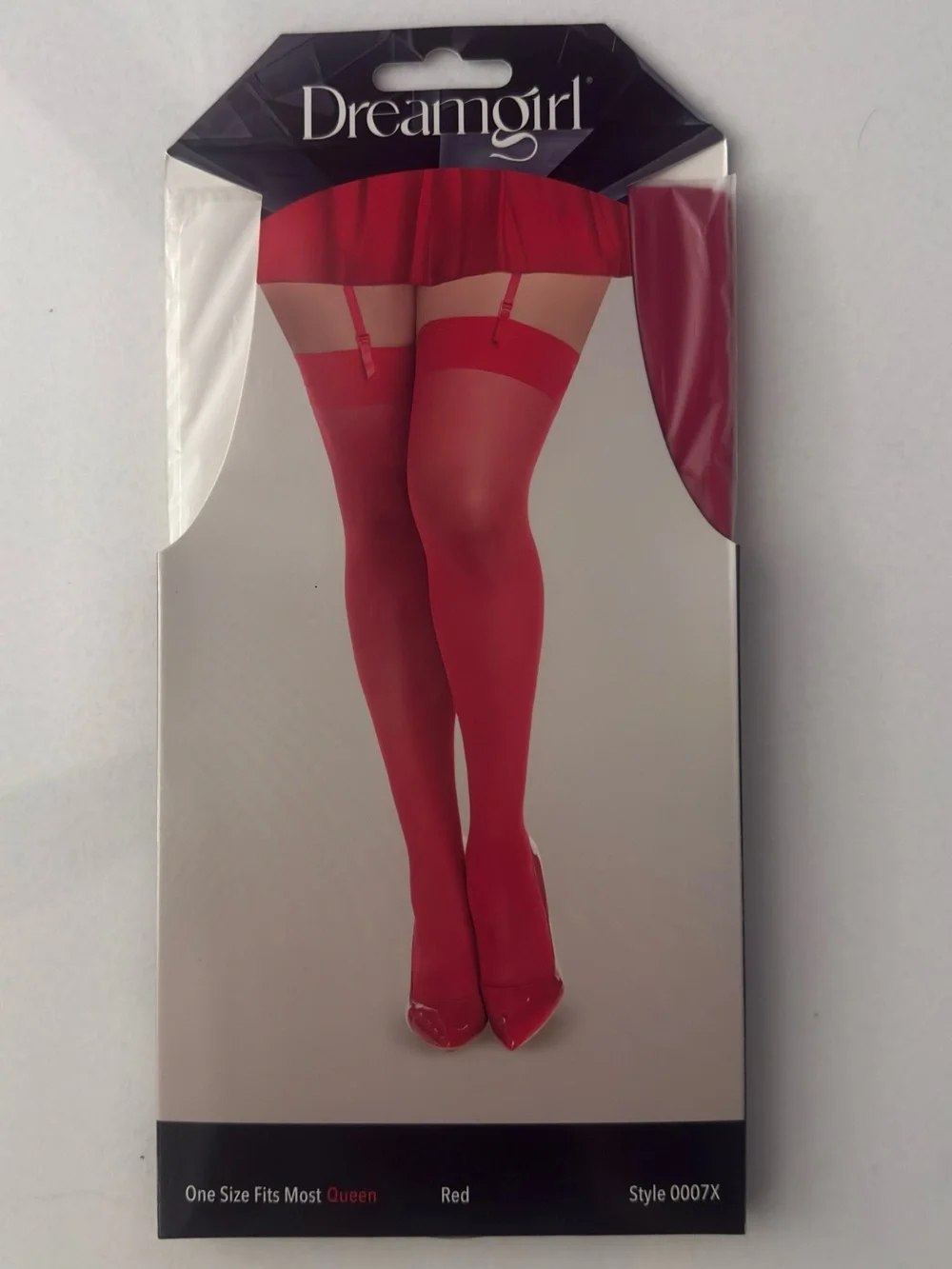 Dreamgirl Women's Red Thigh High with Back Seam